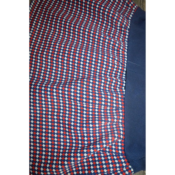 Drop waist 60s 70s MCM Butterfly Collar Short Sleeve diamond Argyle Dress - Picture 3 of 10